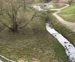 The retention area with a water reservoir improves the local microclimate.